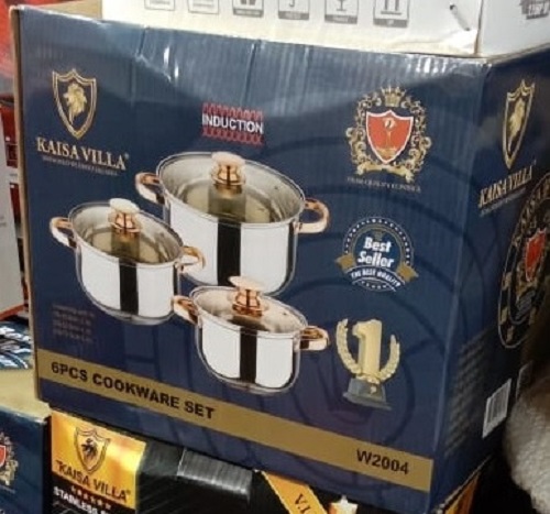 Picture of Kaisa Villa 6 Pcs Stainless Steel Cookware Set with Lid INDUCTION KV-2004