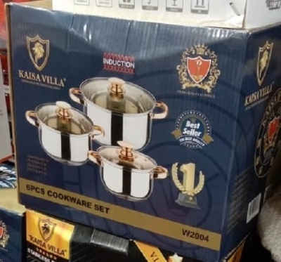 Picture of Kaisa Villa 6 Pcs Stainless Steel Cookware Set with Lid INDUCTION KV-2004