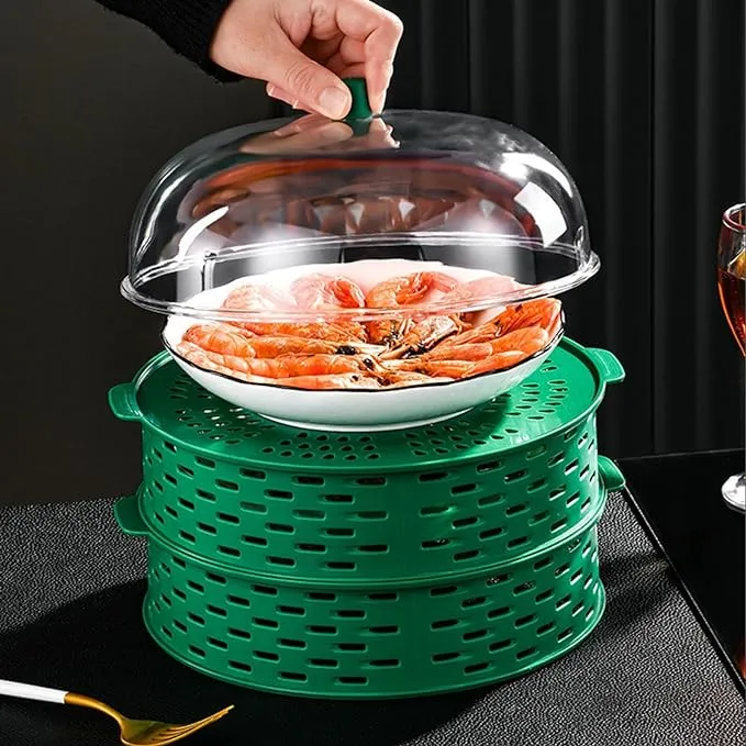 Picture of 5 Layer Food Insulation Covers Transparent Stackable Dustproof Leftovers Food Storage Box Container Kitchen Organization_Prime Mall