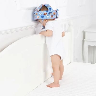 Picture of Baby anti-drop head cap, baby breathable, anti-bump head, toddler hat, child safety protective helmet, cotton breathable
