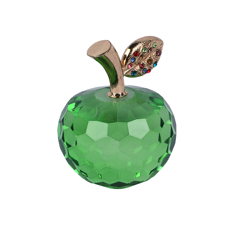 Picture of Crystal Apple Paperweight Ornament Home Decoration Collectibles Gift Green
