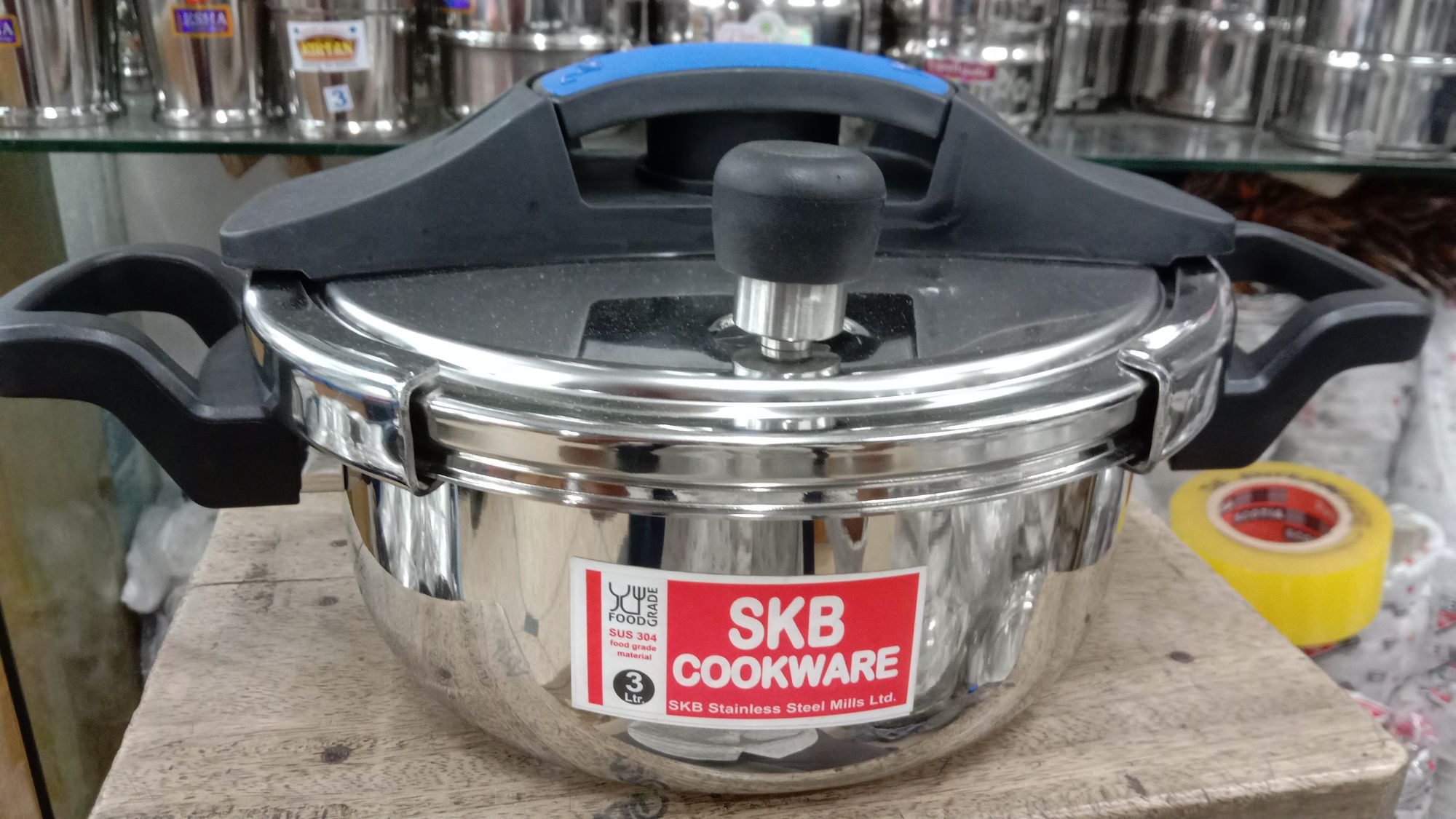 Picture of SKB 3 Ltr Stainless Steel Pressure Cooker Whistle System 304 FOOD GRADE