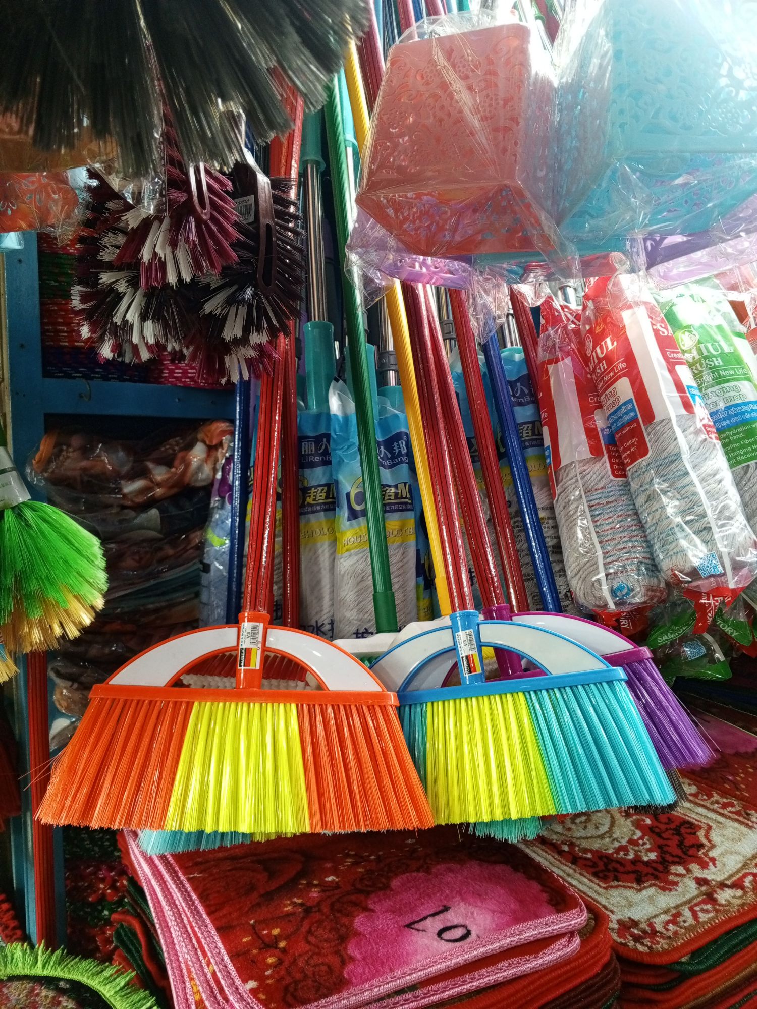 Picture of Plastic Broom Wails Cleaning Broom Long Metal Handle Floor Sweeper