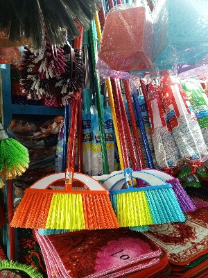 Picture of Plastic Broom Wails Cleaning Broom Long Metal Handle Floor Sweeper