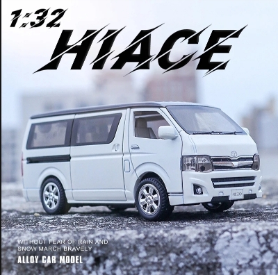 Picture of Toyota Hiace Van 1:32 Die Cast Model. Light Music & Pull Back Fiction with box