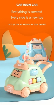 Picture of 1PC Creative Luminous Music Story Children Toy Car Machine Cartoon Polyhedral Trolley Coax Baby Crawling and Walking Toys