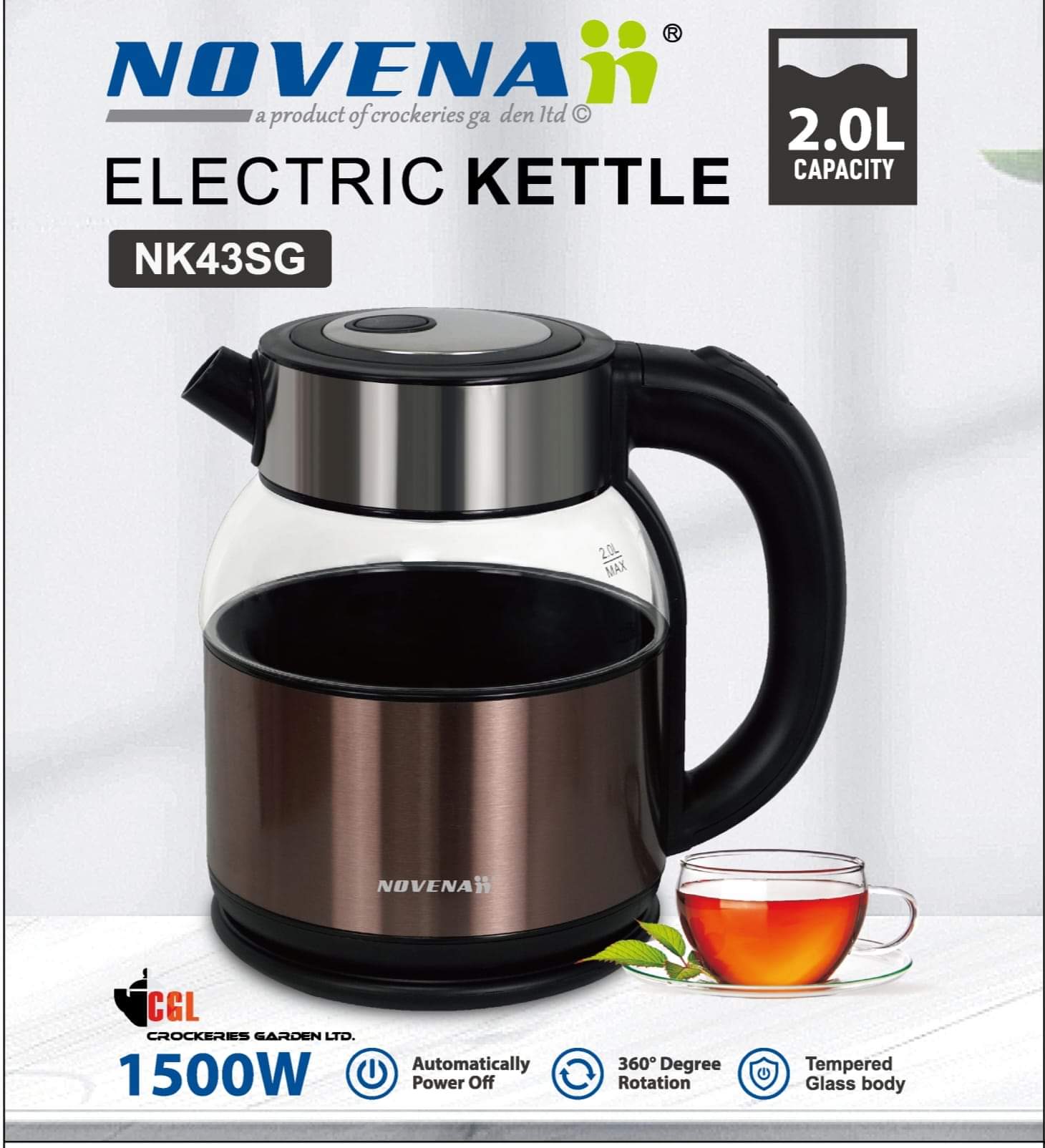 Picture of Novena Automatic Electric Kettle 2 Litter - NK43SG