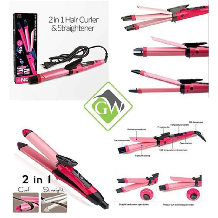 Picture of Nova Professional 2 In 1 Hair Curler & Straightener Large Size Model 1818