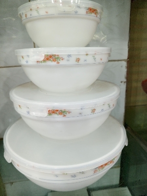 Picture of 4 pcs Pyrex Food Serving Container Bowl With Lid MULTI-COLOR