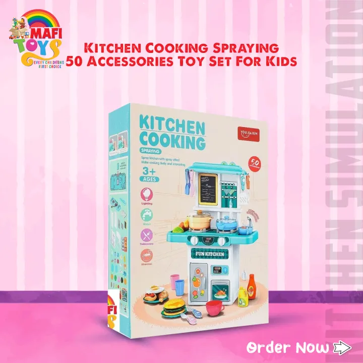 Picture of Kitchen Cooking Spraying W/Spray Effect & 50 Accessories Toy Set For Kids