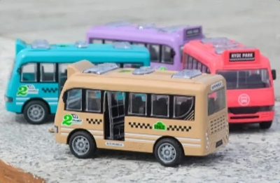 Picture of 4 Pcs Baby bus car toy set for boy or girl inertial fall-resistant bus