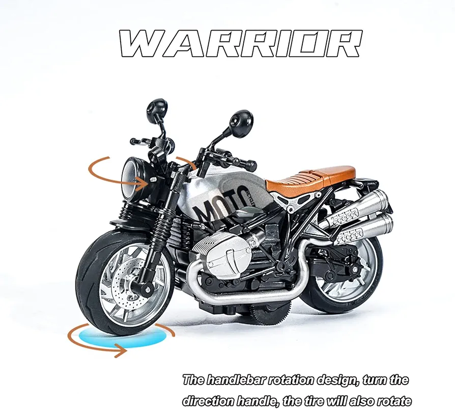 Picture of 1PC Motorcycle Toys for Kids - Pull Back Toy Motorcycle Model 1/12 Scale with Lights and Sounds, Die-Cast Motorcycles Toy for Boys Kids Age 3-12 Year