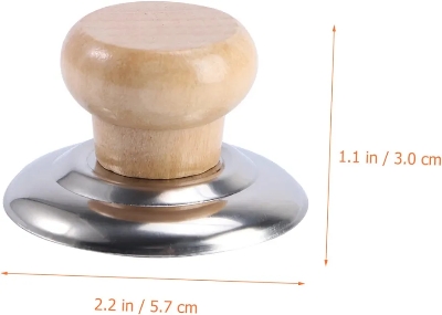 Picture of 2 PCS Solid Wood Lid Handle Pot Lid Grip Accessory Anti-scald Pot Lid Handle Replacement Pot Lid Wooden Handle Replacement Pot Lid Handle Wooden Pot Cover Handle Pot Grip Accessory