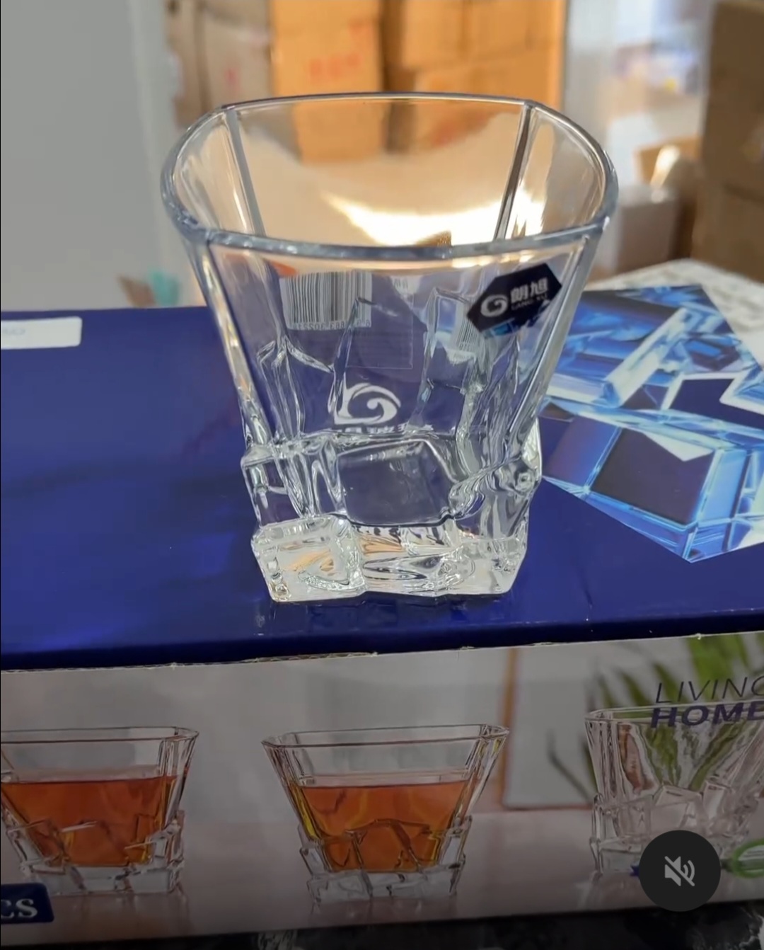 Picture of Ice Design Whiskey Glasses Set of 6 pcs- 300 ml Glass Set
