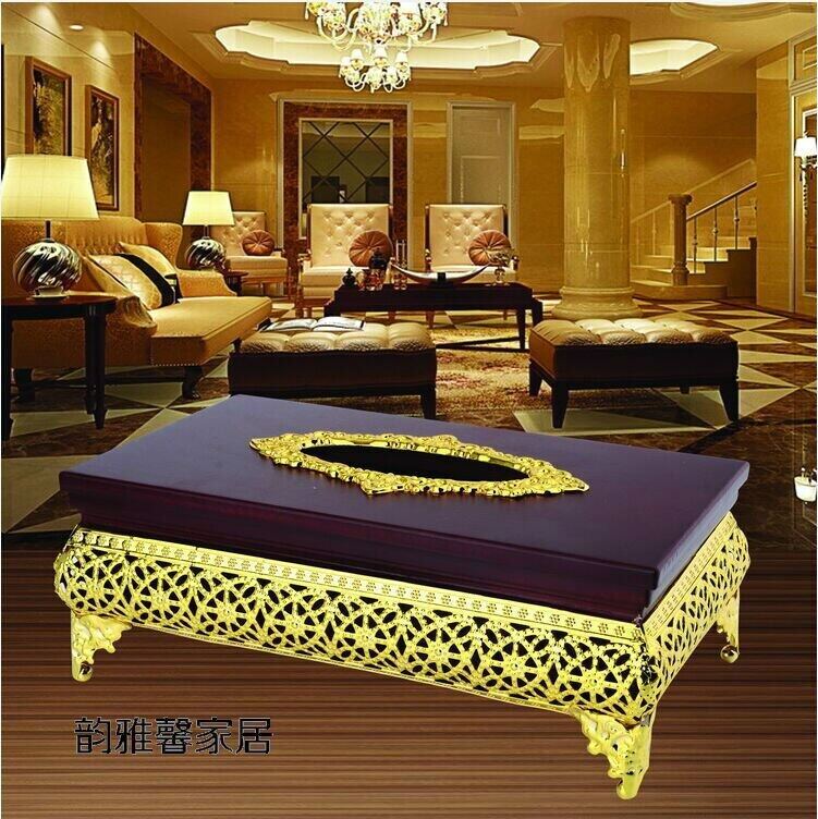 Picture of European style classical luxurious high end tissue box Gold Plated
