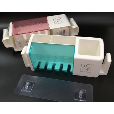 Picture of Toothbrush holder punch-free modern minimalist rack wall-mounted toothbrush holder bathroom creative home family of four - bathroom corner shelf