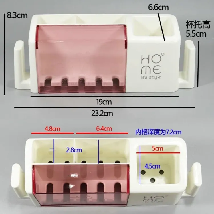 Picture of Toothbrush holder punch-free modern minimalist rack wall-mounted toothbrush holder bathroom creative home family of four - bathroom corner shelf