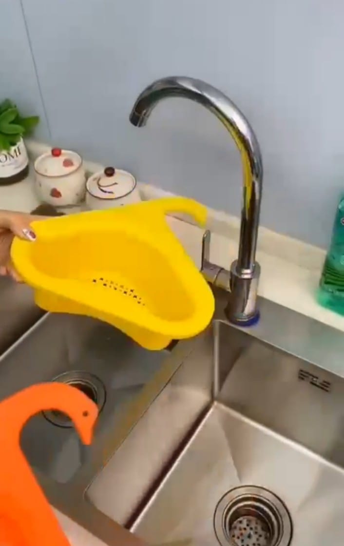 Picture of Multifunctional Drain Basket Swan Shaped Leftover Sink Strainer Sink Swan Drain Basket