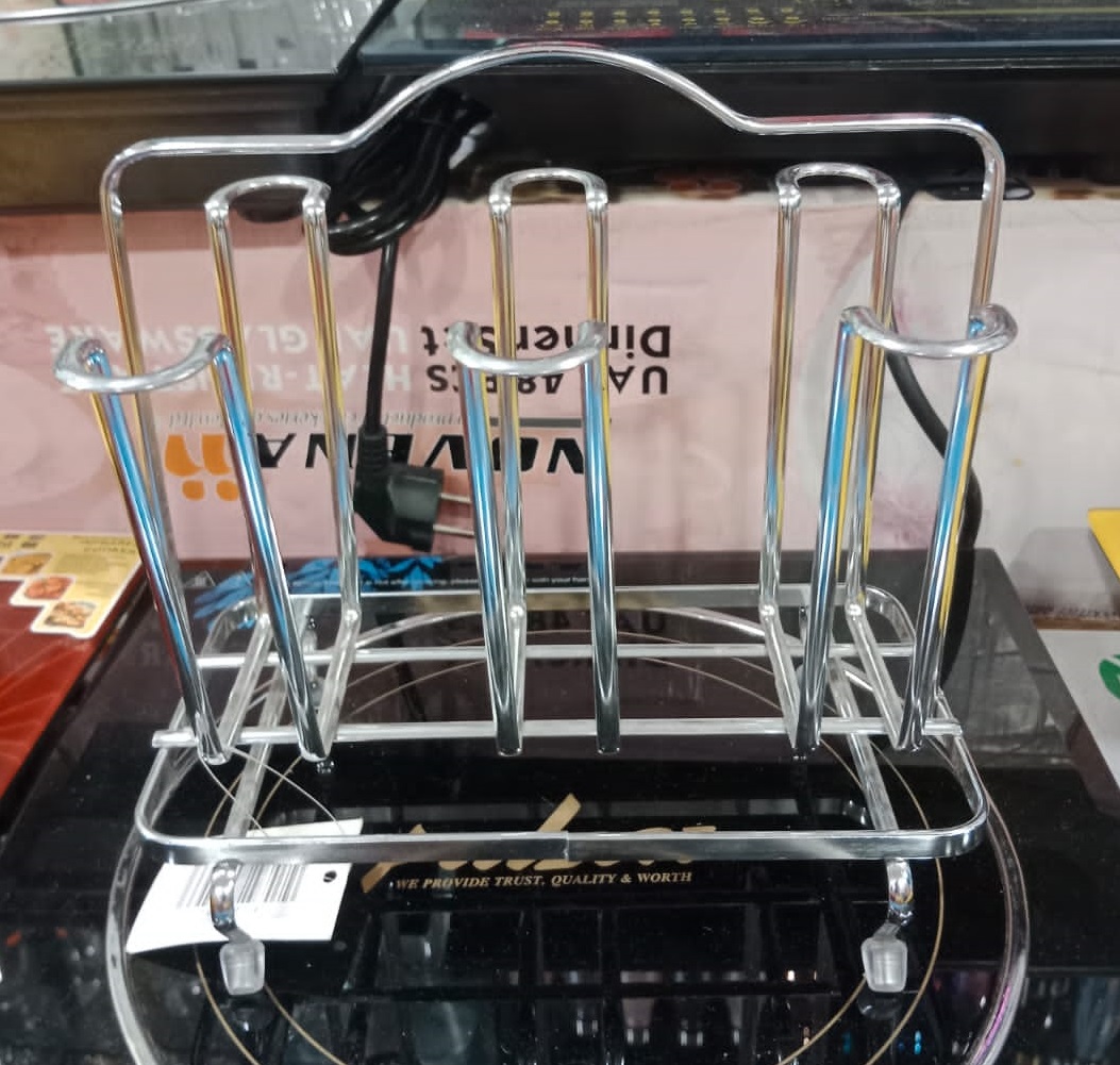 Picture of Rectangular Glass Holder - 6 Holder - Silver