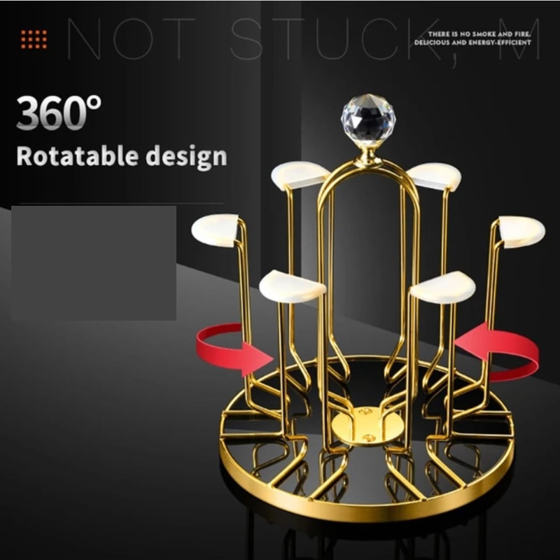 Picture of Stainless Steel Moving Glass Holder - 6 Holder - Golden