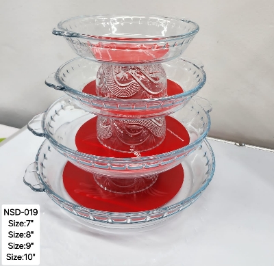Picture of 4 Pcs Tempered Glass Round Shaped Serving Bowls Set NSD-019