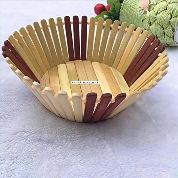 Picture of Durable wooden fruits basket large size for kitchen and dining use