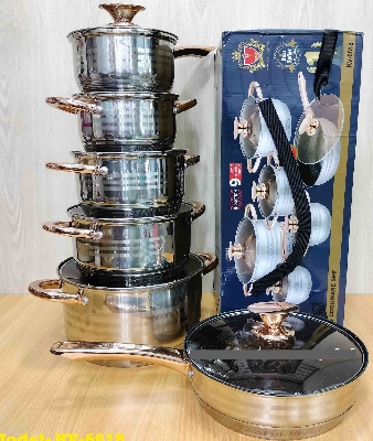 Picture of Kaisa Villa 12 Pcs Stainless Steel Cookware Set with Lid INDUCTION KV-6618