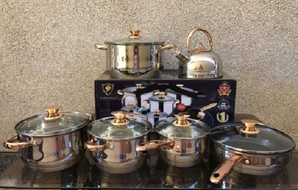 Picture of Kaisa Villa 12 Pcs Stainless Steel Cookware Set with Lid INDUCTION KV-1004