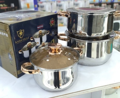 Picture of Kaisa Villa 6 Pcs Stainless Steel Cookware Set with Lid INDUCTION KV-2004
