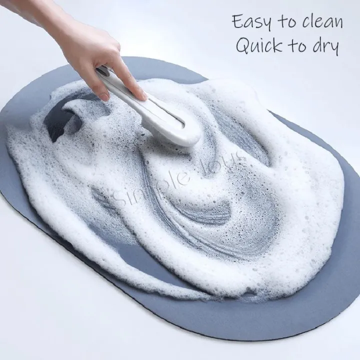 Picture of Bathroom Mat Absorbent Customize Modern Simple Non Slip Diatom Mud Quick Drying High Qualit Home Oil proof Kitchen Bath Mat