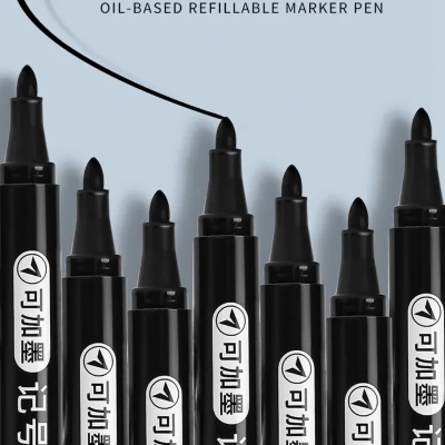 Picture of 12 Pieces Refillable Permanent Marker Pen