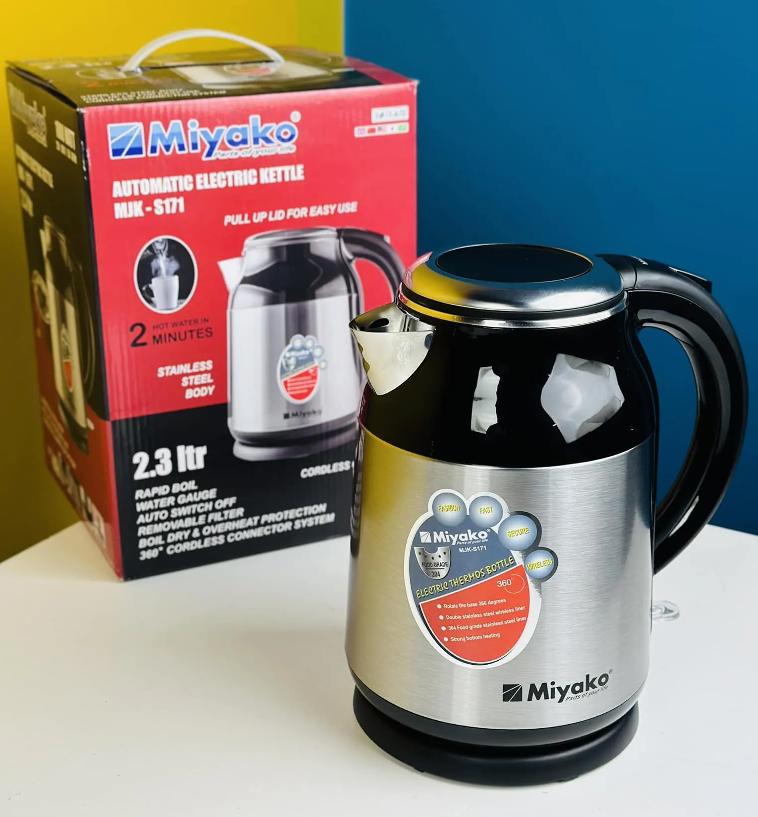 Picture of 2.3 Litre Miyako Automatic Electric Kettle  MJK-S171  Made in Malaysia