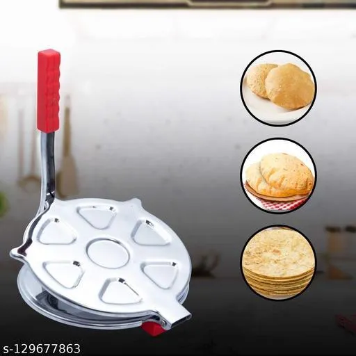 Picture of Stainless Steel Roti Maker / Puri Press Size: 6.5Inches (Silver)