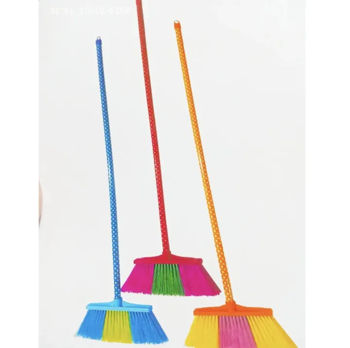 Picture of Plastic Broom Wails Cleaning Broom Long Metal Handle Floor Sweeper