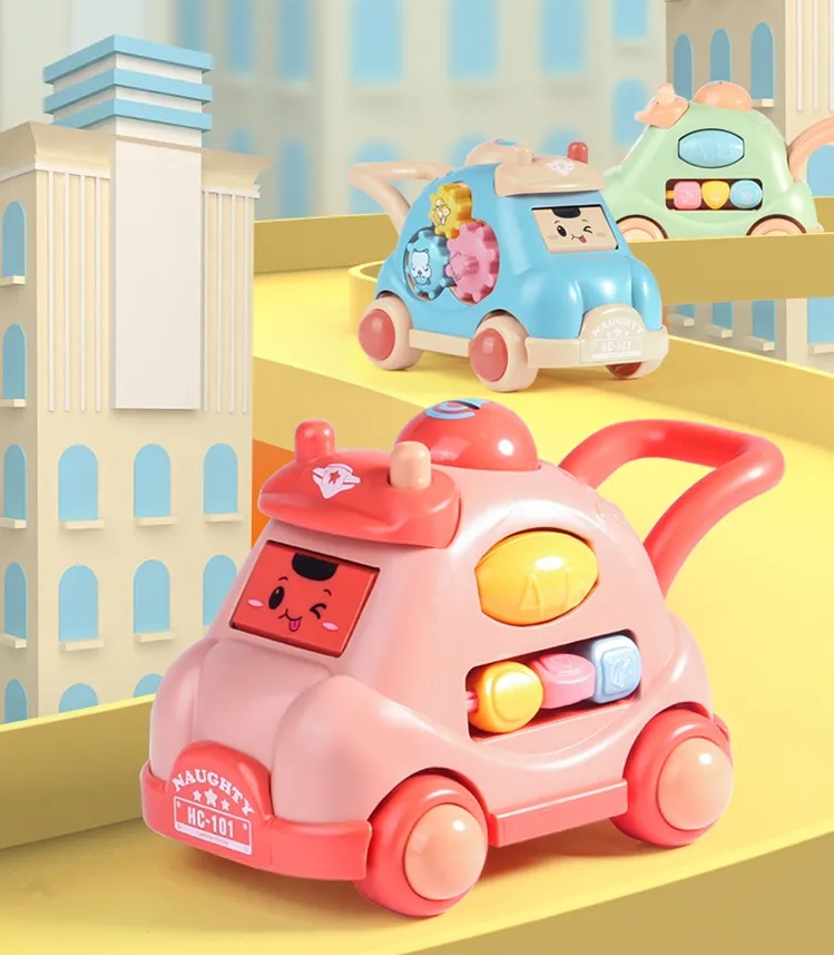 Picture of 1PC Creative Luminous Music Story Children Toy Car Machine Cartoon Polyhedral Trolley Coax Baby Crawling and Walking Toys