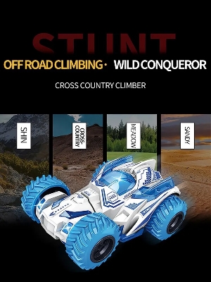 Picture of Stunt Spinning Toy Car BLUE.Kids Pull Back Car for 3 Year Old Boy Girl and Toddler.Up 360 Upright Rotation Game