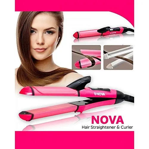 Picture of Nova Professional 2 In 1 Hair Curler & Straightener Large Size Model 1818