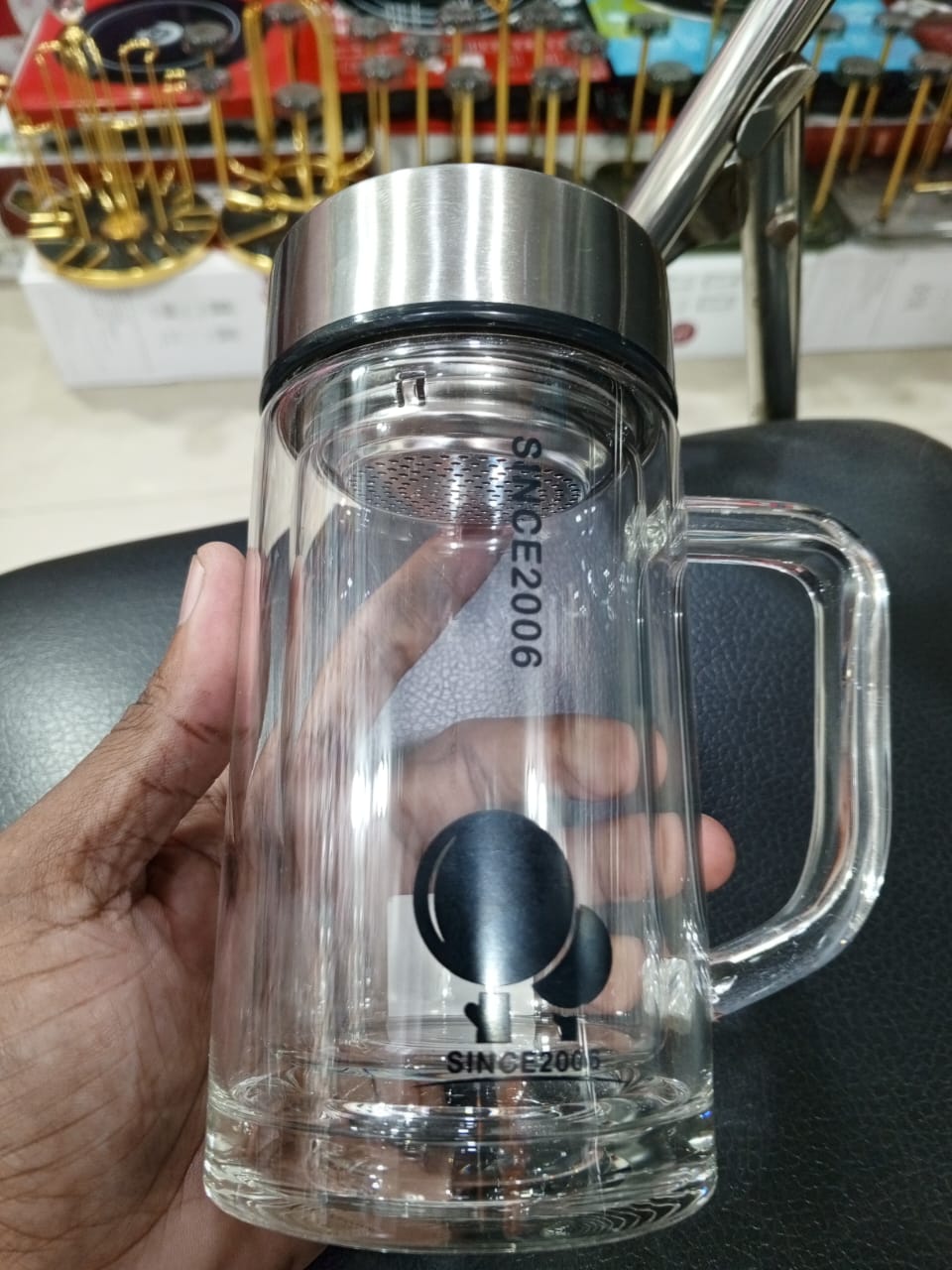 Picture of 1 Double Wall Glass Green Tea Bottle