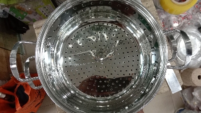 Picture of 20cm Maxfresh Stainless Steel Steamer/Modak/Momo Maker with See through Lid, (20cm x 2 tier)