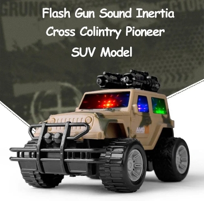 Picture of Army Jeep Toy for Kids - Friction Power Toy Jeep for Kids Boys & Girls, Car Toy with Light & Sound Army Jeep Toys for Boys Plastic, Multicolor