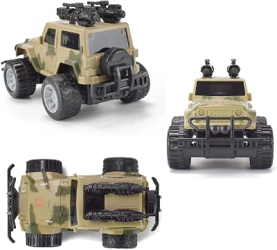 Picture of Army Jeep Toy for Kids - Friction Power Toy Jeep for Kids Boys & Girls, Car Toy with Light & Sound Army Jeep Toys for Boys Plastic, Multicolor