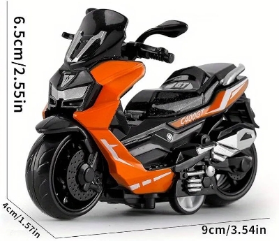 Picture of Racing Metal Bike Pull Back Motorbike Scooty with Moving Handle Action for Kids Boys Birthday Gift Age 2-12 Years