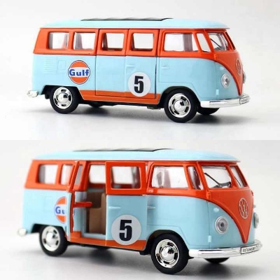 Picture of 1 PC Diecast Model Car Alloy Toys Car Model Gulf Oil GULF Volkswagen Classic T1 Bus 1/32 Scale