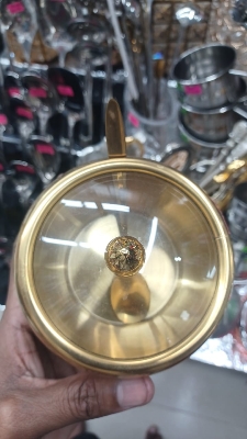 Picture of Stainless Steel Golden Apple Masala Box with glass lid