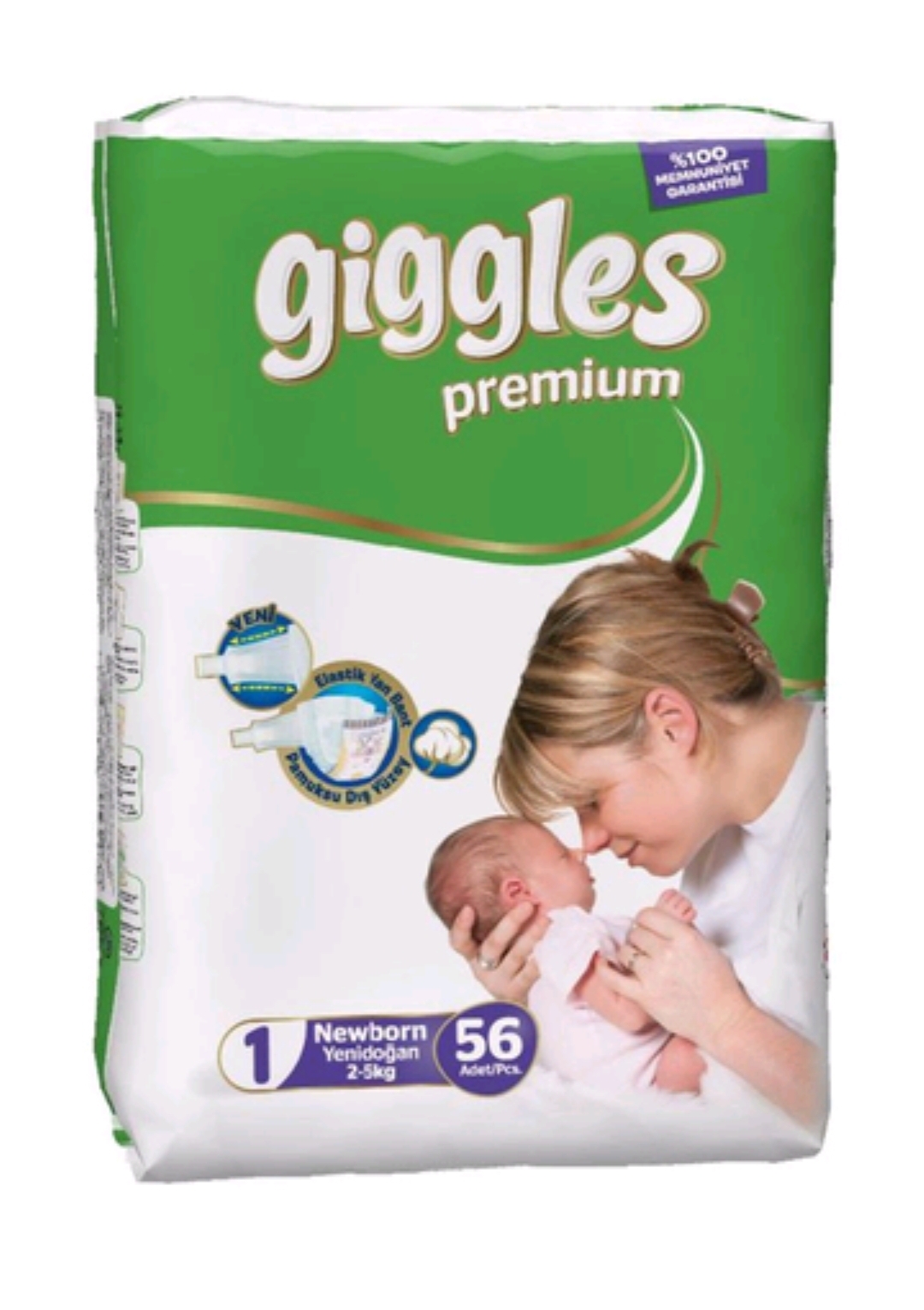 Picture of Giggles Premium Eco Pack Newborn 56 Pieces (2-5 KG)