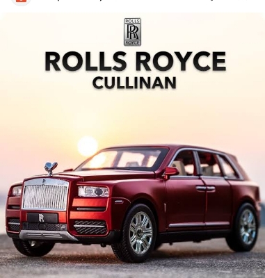 Picture of 1PC 1:24 Rolls Royce Cullinan Diecast Metal Car Luxury SUV Alloy Model Car Simulation Sound Light Pull Back Car Toy For Kids Gift