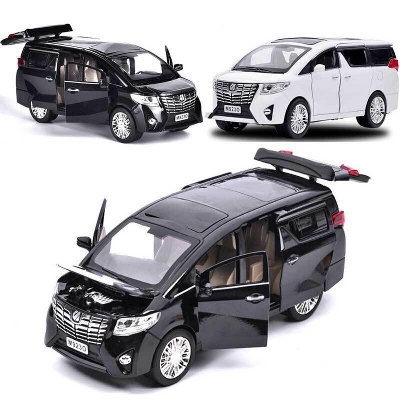 Picture of 1 PC 1:32 Toyota Alphard MPV Diecasts Car Simulation Steering Shock Toy Vehicles Metal Car 6 Doors Open Model Car Sound Light Toys For Children Gift