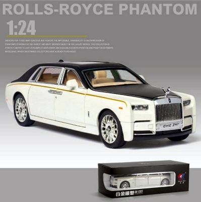 Picture of 1PC 1:24 Rolls Royce Phantom Diecasts Alloy Car Luxurious Simulation Toy Vehicles Metal Car 6 Doors Open Model Car Sound Light Toys For Gift
