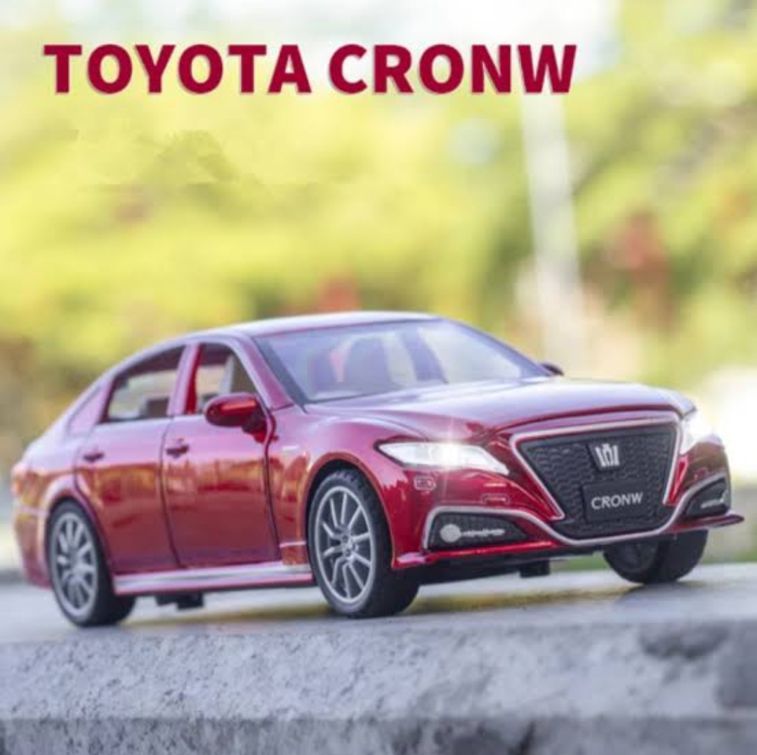 Picture of 1 PC 1:24 Toyota Crown Diecast Alloy Car 6 Open Premium Model Vehicle Metal Toy Model Pull back Sound Light