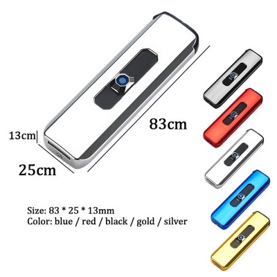 Picture of New Mini Electroplating Electric Small Double Side USB Recharging Windproof Flameless Portable LED Lighter